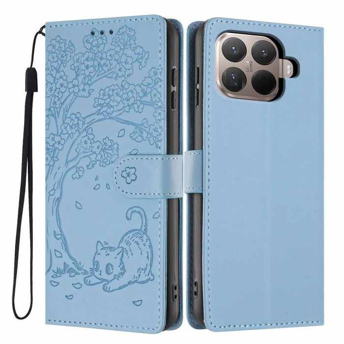 Funda para teléfono plegable de piel vegana con relieve de gato y árbol, For Xiaomi Poco F8 Ultra 5G, For Xiaomi Poco F8 Pro 5G, For Xiaomi 17 Pro Max, For Xiaomi 17 Pro, For Xiaomi 17, For Xiaomi Poco C85 5G, For Xiaomi 15T Pro, For Xiaomi 15T        ...