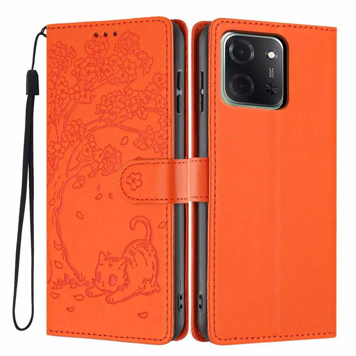 Funda para teléfono plegable de piel vegana con relieve de gato y árbol, For Xiaomi Poco F8 Ultra 5G, For Xiaomi Poco F8 Pro 5G, For Xiaomi 17 Pro Max, For Xiaomi 17 Pro, For Xiaomi 17, For Xiaomi Poco C85 5G, For Xiaomi 15T Pro, For Xiaomi 15T        ...