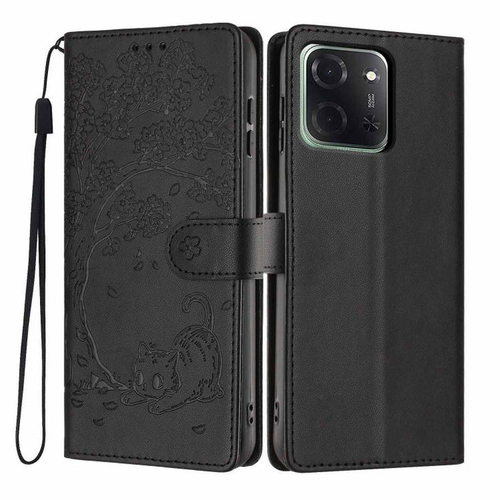 Funda para teléfono plegable de piel vegana con relieve de gato y árbol, For Xiaomi Poco F8 Ultra 5G, For Xiaomi Poco F8 Pro 5G, For Xiaomi 17 Pro Max, For Xiaomi 17 Pro, For Xiaomi 17, For Xiaomi Poco C85 5G, For Xiaomi 15T Pro, For Xiaomi 15T        ...