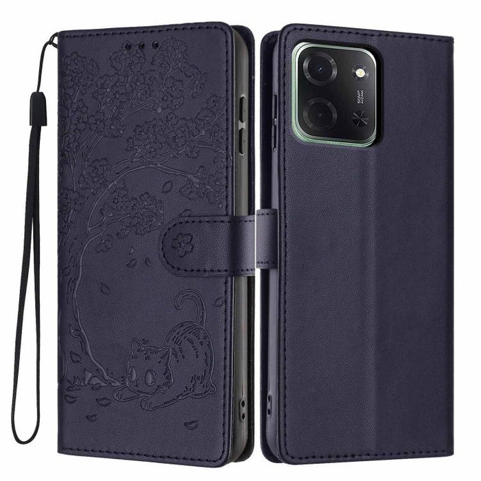 Funda para teléfono plegable de piel vegana con relieve de gato y árbol, For Xiaomi Poco F8 Ultra 5G, For Xiaomi Poco F8 Pro 5G, For Xiaomi 17 Pro Max, For Xiaomi 17 Pro, For Xiaomi 17, For Xiaomi Poco C85 5G, For Xiaomi 15T Pro, For Xiaomi 15T        ...