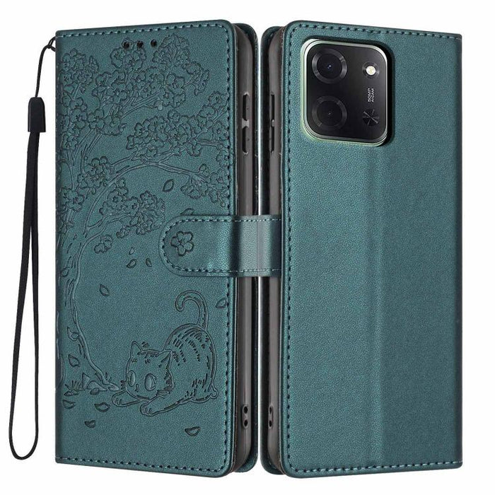 Funda para teléfono plegable de piel vegana con relieve de gato y árbol, For Xiaomi Poco F8 Ultra 5G, For Xiaomi Poco F8 Pro 5G, For Xiaomi 17 Pro Max, For Xiaomi 17 Pro, For Xiaomi 17, For Xiaomi Poco C85 5G, For Xiaomi 15T Pro, For Xiaomi 15T        ...