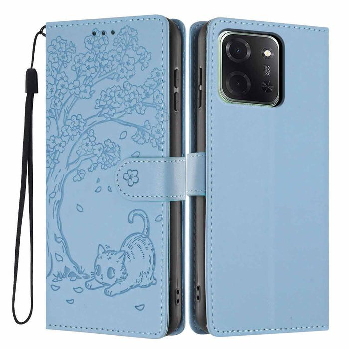 Funda para teléfono plegable de piel vegana con relieve de gato y árbol, For Xiaomi Poco F8 Ultra 5G, For Xiaomi Poco F8 Pro 5G, For Xiaomi 17 Pro Max, For Xiaomi 17 Pro, For Xiaomi 17, For Xiaomi Poco C85 5G, For Xiaomi 15T Pro, For Xiaomi 15T        ...