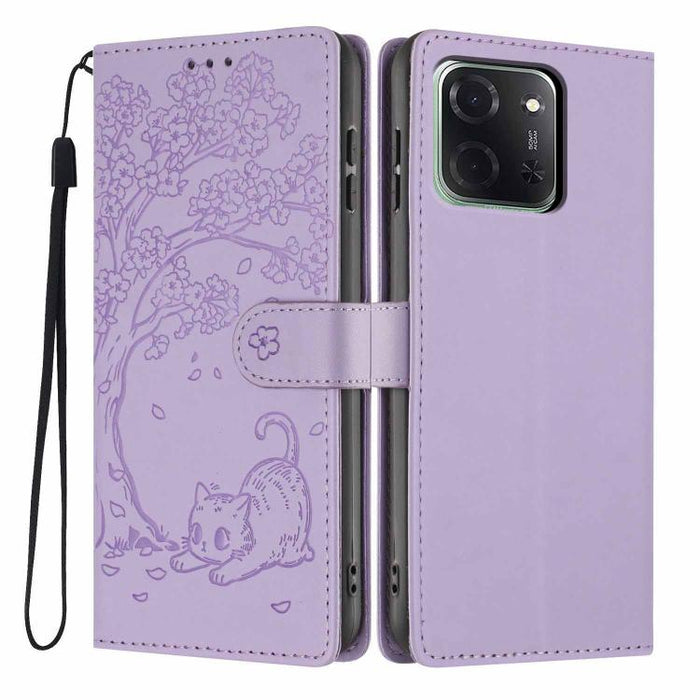 Funda para teléfono plegable de piel vegana con relieve de gato y árbol, For Xiaomi Poco F8 Ultra 5G, For Xiaomi Poco F8 Pro 5G, For Xiaomi 17 Pro Max, For Xiaomi 17 Pro, For Xiaomi 17, For Xiaomi Poco C85 5G, For Xiaomi 15T Pro, For Xiaomi 15T        ...