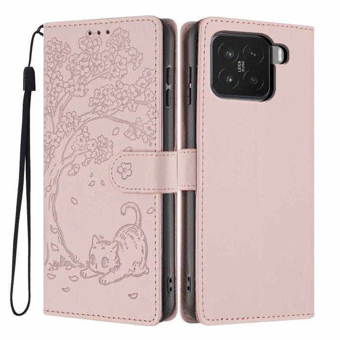 Funda para teléfono plegable de piel vegana con relieve de gato y árbol, For Xiaomi Poco F8 Ultra 5G, For Xiaomi Poco F8 Pro 5G, For Xiaomi 17 Pro Max, For Xiaomi 17 Pro, For Xiaomi 17, For Xiaomi Poco C85 5G, For Xiaomi 15T Pro, For Xiaomi 15T        ...