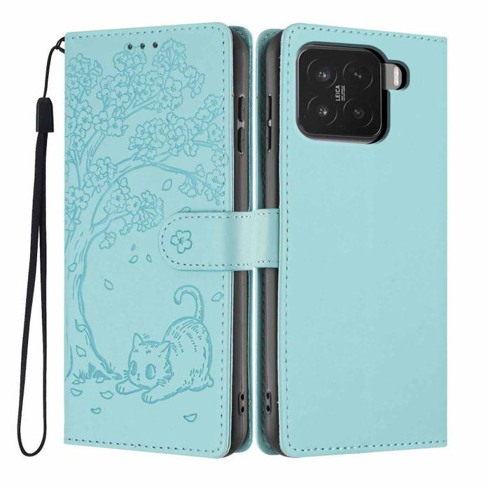 Funda para teléfono plegable de piel vegana con relieve de gato y árbol, For Xiaomi Poco F8 Ultra 5G, For Xiaomi Poco F8 Pro 5G, For Xiaomi 17 Pro Max, For Xiaomi 17 Pro, For Xiaomi 17, For Xiaomi Poco C85 5G, For Xiaomi 15T Pro, For Xiaomi 15T        ...