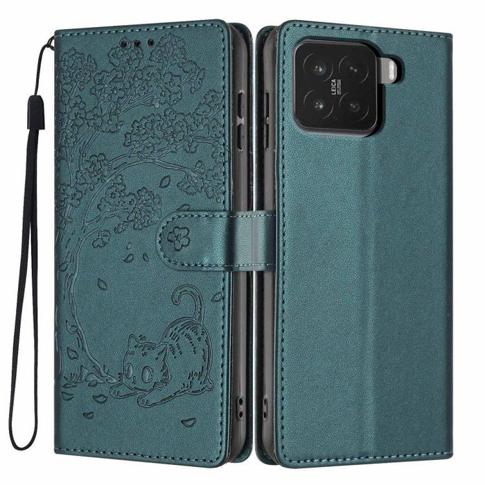 Funda para teléfono plegable de piel vegana con relieve de gato y árbol, For Xiaomi Poco F8 Ultra 5G, For Xiaomi Poco F8 Pro 5G, For Xiaomi 17 Pro Max, For Xiaomi 17 Pro, For Xiaomi 17, For Xiaomi Poco C85 5G, For Xiaomi 15T Pro, For Xiaomi 15T        ...