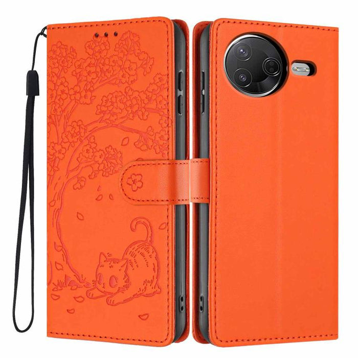 Funda para teléfono plegable de piel vegana con relieve de gato y árbol, For Xiaomi Poco F8 Ultra 5G, For Xiaomi Poco F8 Pro 5G, For Xiaomi 17 Pro Max, For Xiaomi 17 Pro, For Xiaomi 17, For Xiaomi Poco C85 5G, For Xiaomi 15T Pro, For Xiaomi 15T        ...