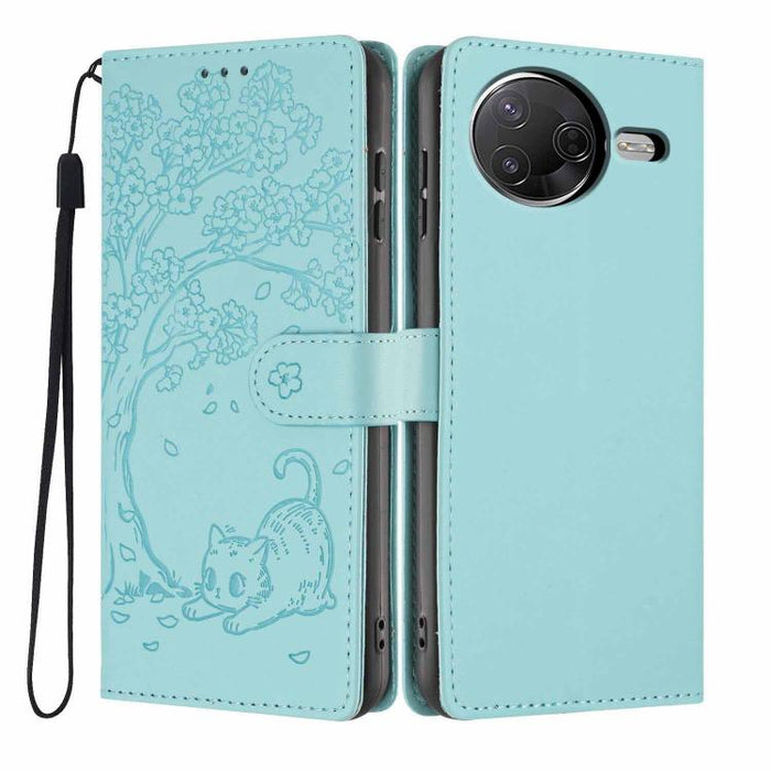 Funda para teléfono plegable de piel vegana con relieve de gato y árbol, For Xiaomi Poco F8 Ultra 5G, For Xiaomi Poco F8 Pro 5G, For Xiaomi 17 Pro Max, For Xiaomi 17 Pro, For Xiaomi 17, For Xiaomi Poco C85 5G, For Xiaomi 15T Pro, For Xiaomi 15T        ...