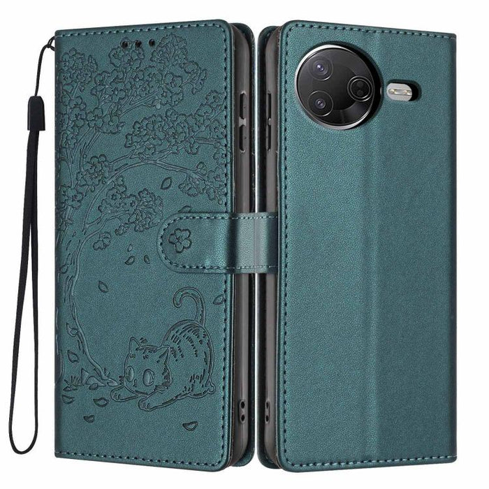 Funda para teléfono plegable de piel vegana con relieve de gato y árbol, For Xiaomi Poco F8 Ultra 5G, For Xiaomi Poco F8 Pro 5G, For Xiaomi 17 Pro Max, For Xiaomi 17 Pro, For Xiaomi 17, For Xiaomi Poco C85 5G, For Xiaomi 15T Pro, For Xiaomi 15T        ...