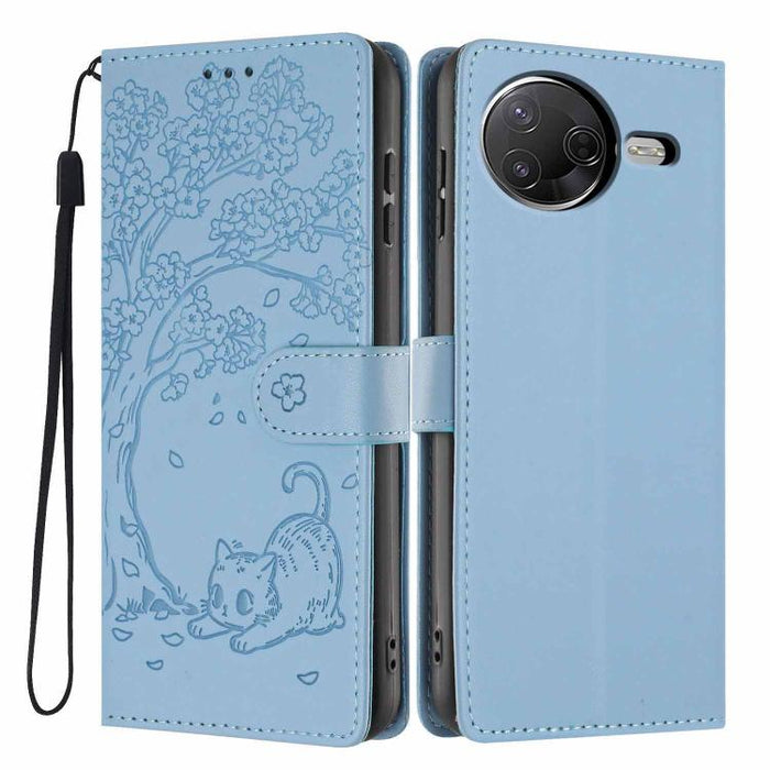 Funda para teléfono plegable de piel vegana con relieve de gato y árbol, For Xiaomi Poco F8 Ultra 5G, For Xiaomi Poco F8 Pro 5G, For Xiaomi 17 Pro Max, For Xiaomi 17 Pro, For Xiaomi 17, For Xiaomi Poco C85 5G, For Xiaomi 15T Pro, For Xiaomi 15T        ...