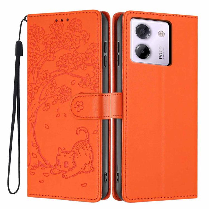 Funda para teléfono plegable de piel vegana con relieve de gato y árbol, For Xiaomi Poco F8 Ultra 5G, For Xiaomi Poco F8 Pro 5G, For Xiaomi 17 Pro Max, For Xiaomi 17 Pro, For Xiaomi 17, For Xiaomi Poco C85 5G, For Xiaomi 15T Pro, For Xiaomi 15T        ...