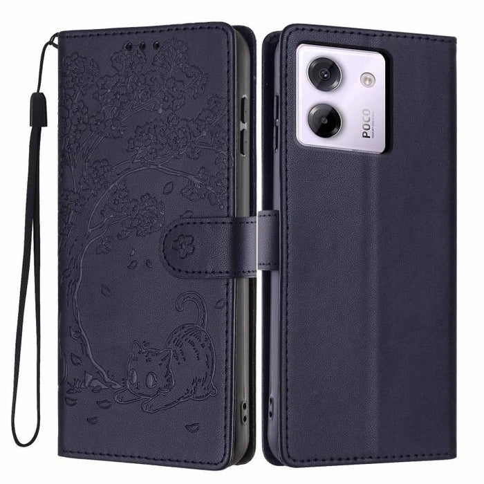 Funda para teléfono plegable de piel vegana con relieve de gato y árbol, For Xiaomi Poco F8 Ultra 5G, For Xiaomi Poco F8 Pro 5G, For Xiaomi 17 Pro Max, For Xiaomi 17 Pro, For Xiaomi 17, For Xiaomi Poco C85 5G, For Xiaomi 15T Pro, For Xiaomi 15T        ...