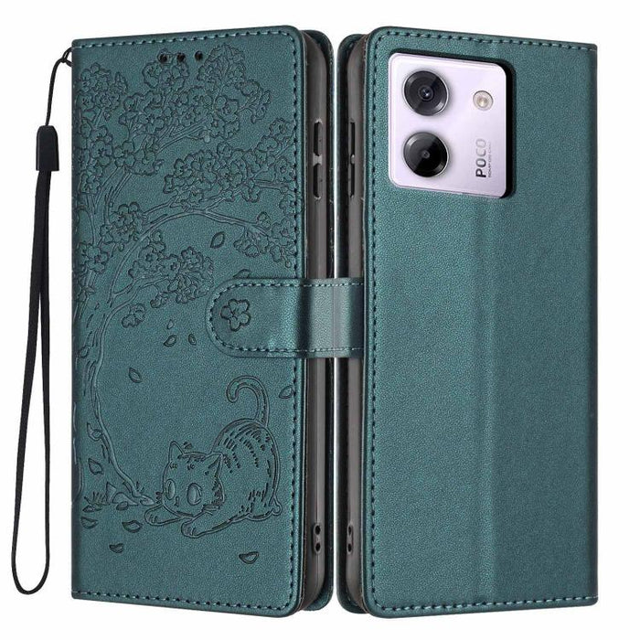 Funda para teléfono plegable de piel vegana con relieve de gato y árbol, For Xiaomi Poco F8 Ultra 5G, For Xiaomi Poco F8 Pro 5G, For Xiaomi 17 Pro Max, For Xiaomi 17 Pro, For Xiaomi 17, For Xiaomi Poco C85 5G, For Xiaomi 15T Pro, For Xiaomi 15T        ...