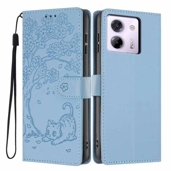 Funda para teléfono plegable de piel vegana con relieve de gato y árbol, For Xiaomi Poco F8 Ultra 5G, For Xiaomi Poco F8 Pro 5G, For Xiaomi 17 Pro Max, For Xiaomi 17 Pro, For Xiaomi 17, For Xiaomi Poco C85 5G, For Xiaomi 15T Pro, For Xiaomi 15T        ...