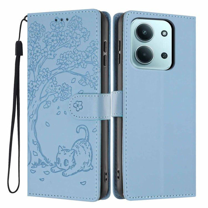 Funda para teléfono plegable de piel vegana con relieve de gato y árbol, For Redmi Note 15 Pro+ 5G Global 163.3mm, For Redmi Note 15 4G / 5G Global 164mm, For Redmi Note 15 Pro 4G Global 163.2mm, For Redmi Note 15 Pro 5G Global 163.6mm                 ...