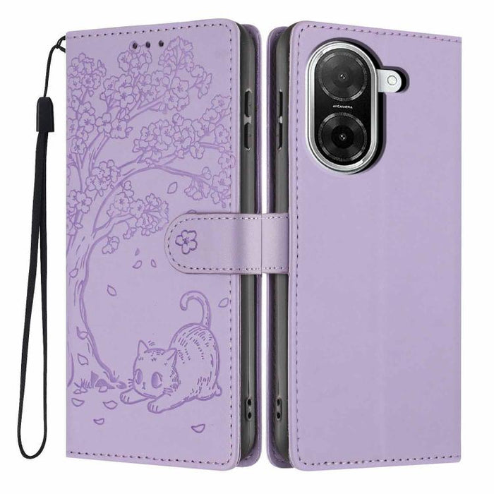 Funda para teléfono plegable de piel vegana con relieve de gato y árbol, For Redmi Note 15 Pro+ 5G Global 163.3mm, For Redmi Note 15 4G / 5G Global 164mm, For Redmi Note 15 Pro 4G Global 163.2mm, For Redmi Note 15 Pro 5G Global 163.6mm                 ...