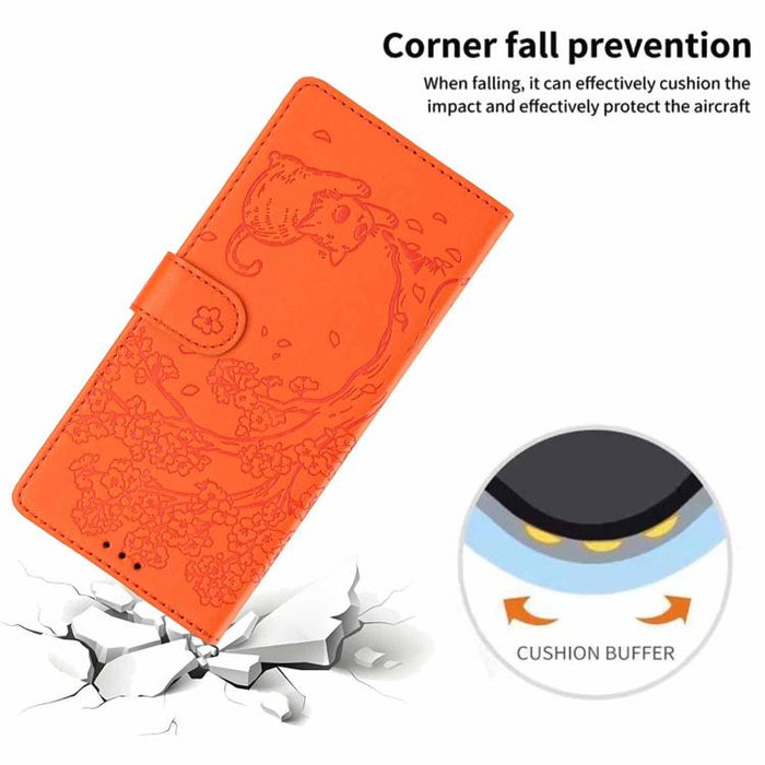 Funda para teléfono plegable de piel vegana con relieve de gato y árbol, For Redmi Note 14 Pro 4G, For Redmi Note 14 4G Global 163.25mm, For Redmi 14C 4G / A3 Pro 4G, For Redmi Note 14 5G, For Redmi Note 14 Pro 5G, For Redmi 13 4G                      ...