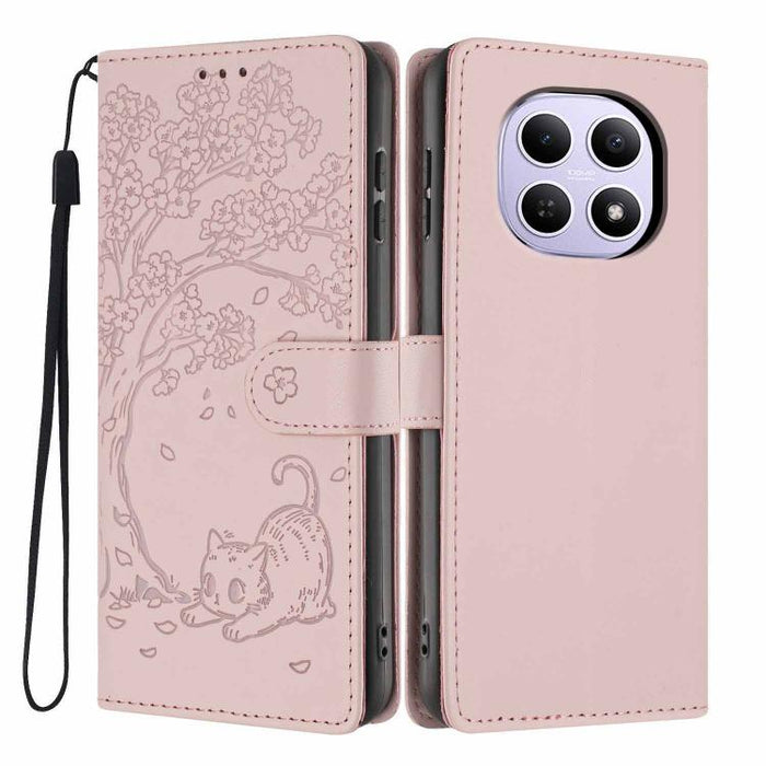 Funda para teléfono plegable de piel vegana con relieve de gato y árbol, For Redmi Note 15 Pro+ 5G Global 163.3mm, For Redmi Note 15 4G / 5G Global 164mm, For Redmi Note 15 Pro 4G Global 163.2mm, For Redmi Note 15 Pro 5G Global 163.6mm                 ...