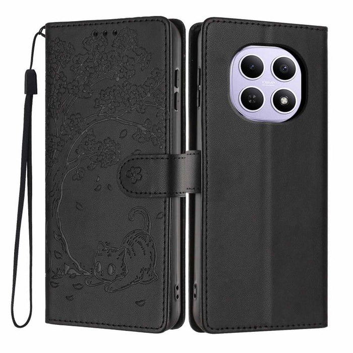 Funda para teléfono plegable de piel vegana con relieve de gato y árbol, For Redmi Note 15 Pro+ 5G Global 163.3mm, For Redmi Note 15 4G / 5G Global 164mm, For Redmi Note 15 Pro 4G Global 163.2mm, For Redmi Note 15 Pro 5G Global 163.6mm                 ...