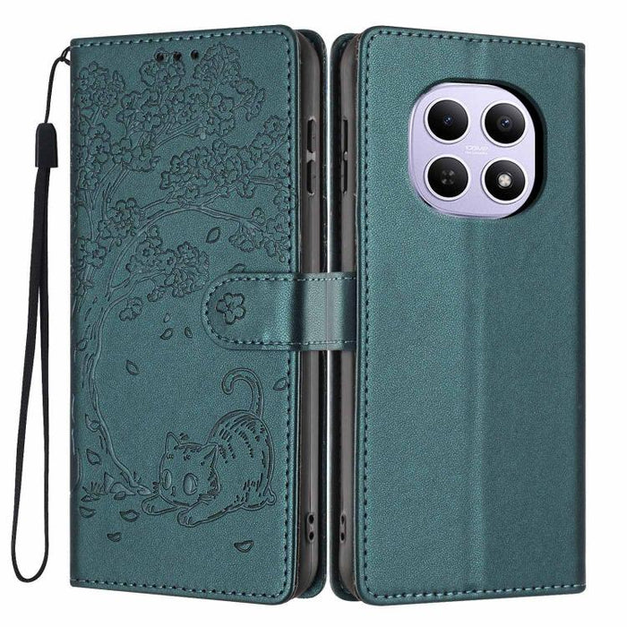 Funda para teléfono plegable de piel vegana con relieve de gato y árbol, For Redmi Note 15 Pro+ 5G Global 163.3mm, For Redmi Note 15 4G / 5G Global 164mm, For Redmi Note 15 Pro 4G Global 163.2mm, For Redmi Note 15 Pro 5G Global 163.6mm                 ...