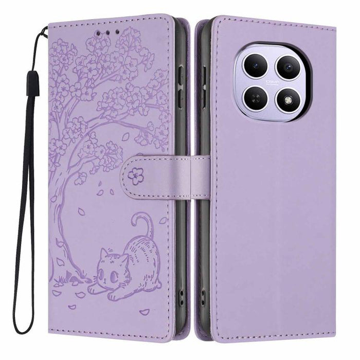 Funda para teléfono plegable de piel vegana con relieve de gato y árbol, For Redmi Note 15 Pro+ 5G Global 163.3mm, For Redmi Note 15 4G / 5G Global 164mm, For Redmi Note 15 Pro 4G Global 163.2mm, For Redmi Note 15 Pro 5G Global 163.6mm                 ...