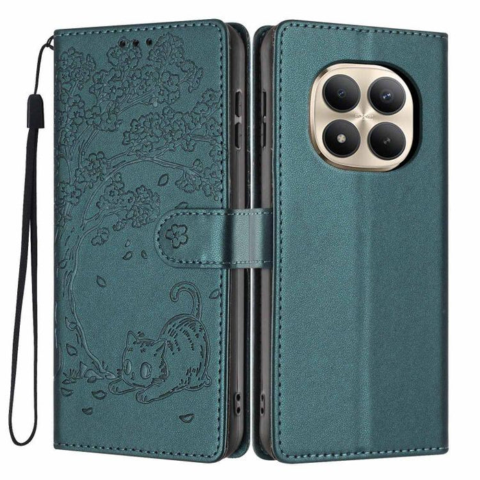 Funda para teléfono plegable de piel vegana con relieve de gato y árbol, For Redmi Note 15 Pro+ 5G Global 163.3mm, For Redmi Note 15 4G / 5G Global 164mm, For Redmi Note 15 Pro 4G Global 163.2mm, For Redmi Note 15 Pro 5G Global 163.6mm                 ...
