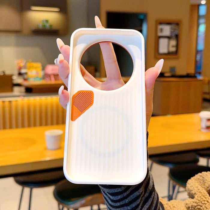 Funda para teléfono MagSafe de PC + TPU + cuero con orificios de ventilación, For Xiaomi 17 Ultra