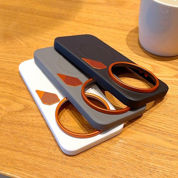 Funda para teléfono MagSafe de PC + TPU + cuero con orificios de ventilación, For Xiaomi 17 Ultra