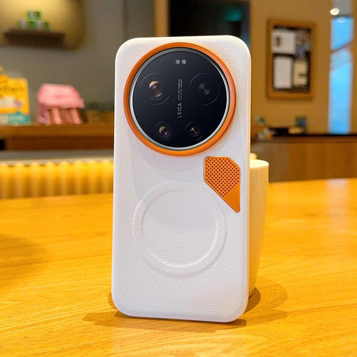 Funda para teléfono MagSafe de PC + TPU + cuero con orificios de ventilación, For Xiaomi 17 Ultra
