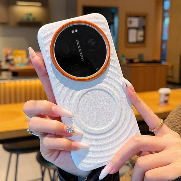 Funda magnética a prueba de golpes con textura de onda de armadura para teléfono, For Xiaomi 17 Ultra