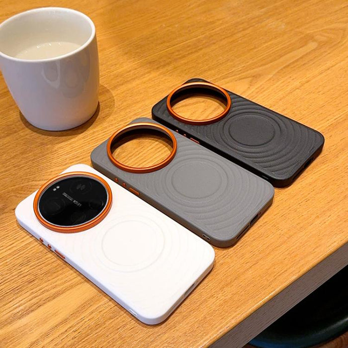Funda magnética a prueba de golpes con textura de onda de armadura para teléfono, For Xiaomi 17 Ultra