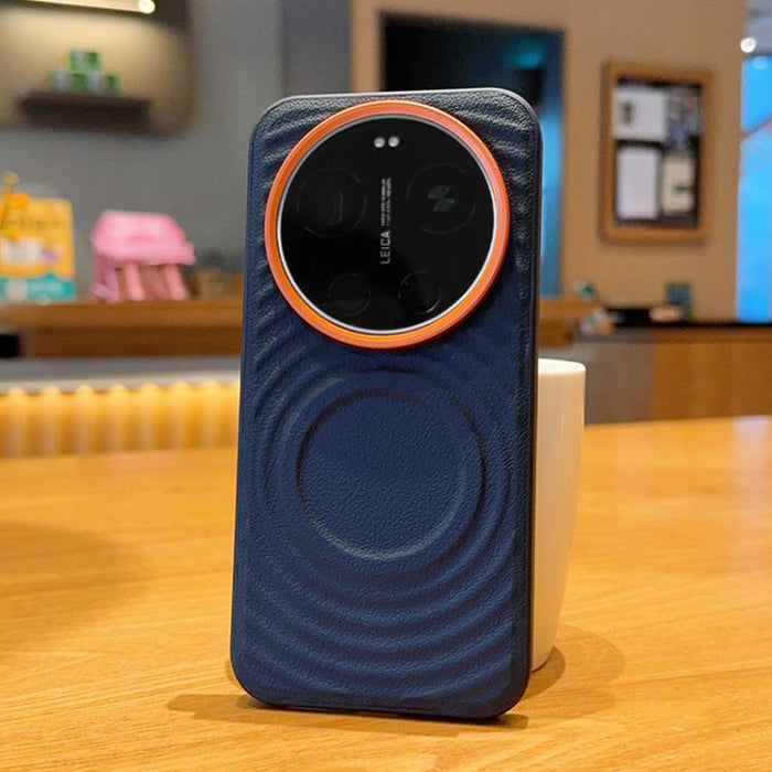 Funda magnética a prueba de golpes con textura de onda de armadura para teléfono, For Xiaomi 17 Ultra