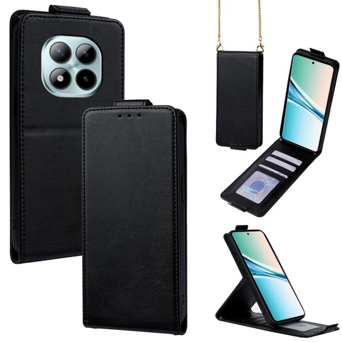 Funda para teléfono de piel vegana de color liso con tapa abatible vertical y cadena para llevar cruzada., For Redmi A7 Pro 171mm / Poco C85x 5G, For Redmi Turbo 5 Max/Poco X8 Pro Max 5G, For Redmi Turbo 5 / Poco X8 Pro 5G                              ...