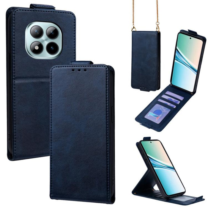 Funda para teléfono de piel vegana de color liso con tapa abatible vertical y cadena para llevar cruzada., For Redmi A7 Pro 171mm / Poco C85x 5G, For Redmi Turbo 5 Max/Poco X8 Pro Max 5G, For Redmi Turbo 5 / Poco X8 Pro 5G                              ...