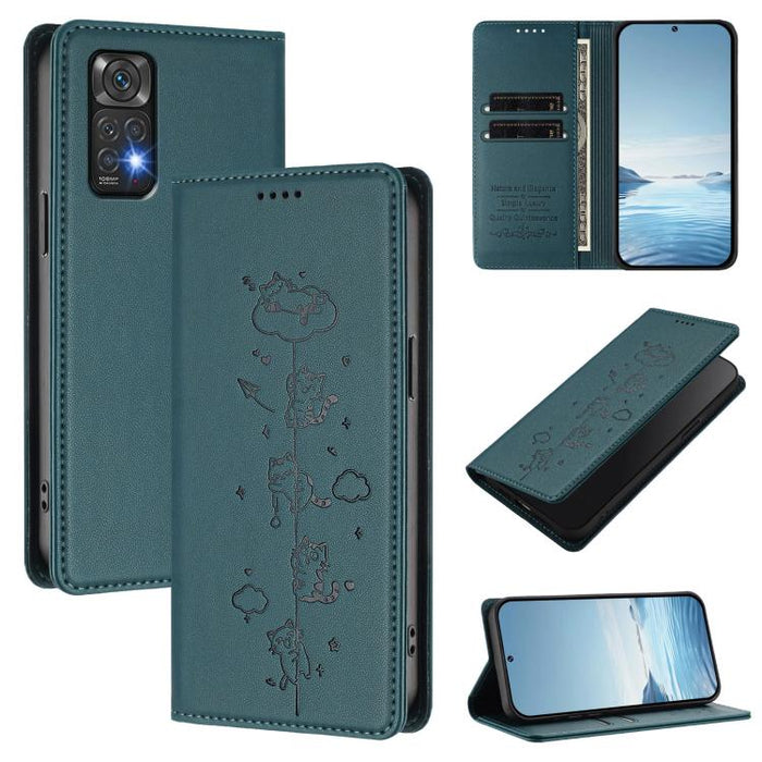 Funda para teléfono de cuero vegano magnética RFID con estampado de lindos gatos, For Redmi K60 / K60 Pro / Xiaomi Poco F5 Pro, For Redmi Note 12S / Note 11 4G, For Redmi A2+ / Redmi A1+ / Poco C50, For Redmi Note 12 Pro 4G / Note 11 Pro 4G / 5G       ...