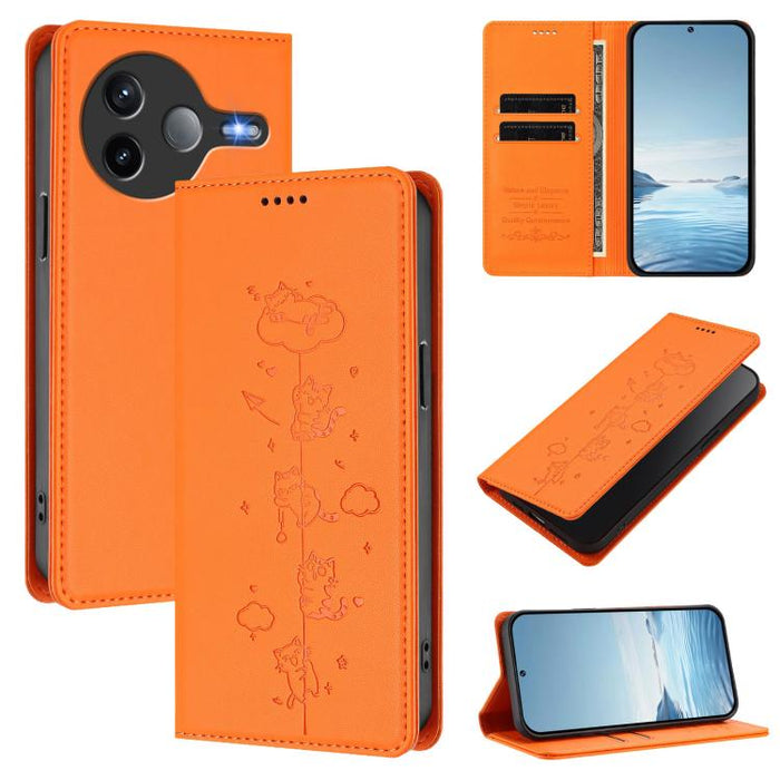 Funda para teléfono de cuero vegano magnética RFID con estampado de lindos gatos, For Redmi 15 5G / 4G EU 171mm, For Redmi 15C 5G / 4G Global 171mm / Poco C85 4G, For Redmi 13 4G / 5G / 13x / Poco M6 4G, For Redmi A5 4G 173.3mm                         ...
