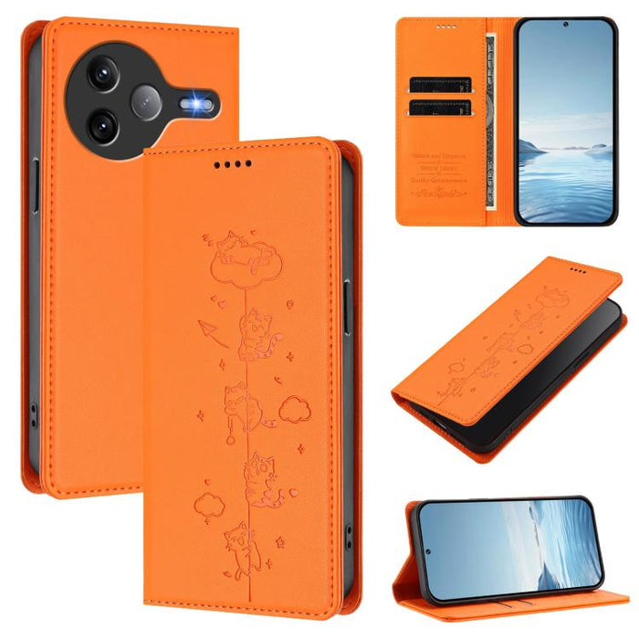 Funda para teléfono de cuero vegano magnética RFID con estampado de lindos gatos, For Redmi 15 5G / 4G EU 171mm, For Redmi 15C 5G / 4G Global 171mm / Poco C85 4G, For Redmi 13 4G / 5G / 13x / Poco M6 4G, For Redmi A5 4G 173.3mm                         ...