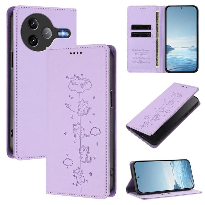 Funda para teléfono de cuero vegano magnética RFID con estampado de lindos gatos, For Redmi 15 5G / 4G EU 171mm, For Redmi 15C 5G / 4G Global 171mm / Poco C85 4G, For Redmi 13 4G / 5G / 13x / Poco M6 4G, For Redmi A5 4G 173.3mm                         ...