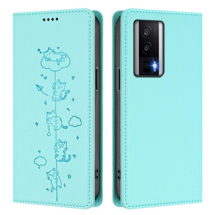 Funda para teléfono de cuero vegano magnética RFID con estampado de lindos gatos, For Redmi K60 / K60 Pro / Xiaomi Poco F5 Pro, For Redmi Note 12S / Note 11 4G, For Redmi A2+ / Redmi A1+ / Poco C50, For Redmi Note 12 Pro 4G / Note 11 Pro 4G / 5G       ...