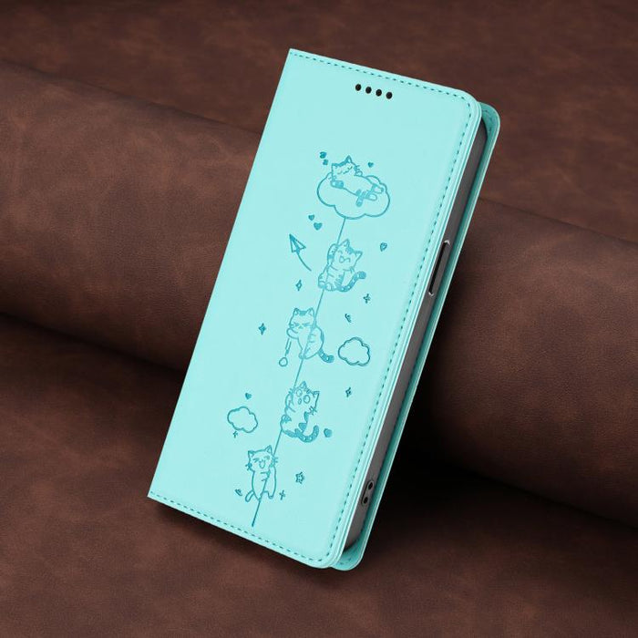 Funda para teléfono de cuero vegano magnética RFID con estampado de lindos gatos, For Redmi K60 / K60 Pro / Xiaomi Poco F5 Pro, For Redmi Note 12S / Note 11 4G, For Redmi A2+ / Redmi A1+ / Poco C50, For Redmi Note 12 Pro 4G / Note 11 Pro 4G / 5G       ...