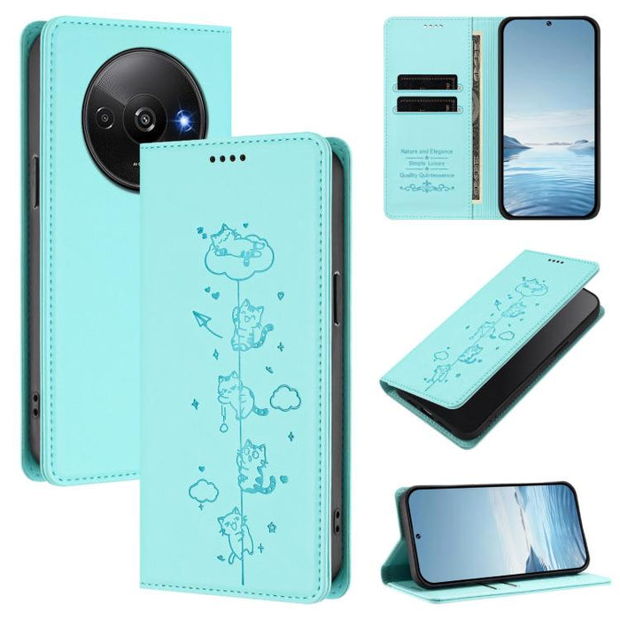 Funda para teléfono de cuero vegano magnética RFID con estampado de lindos gatos, For Redmi Note 14 5G / Xiaomi Poco M7 Pro 5G, For Redmi K70 Ultra, For Redmi A3 / A3x / Xiaomi Poco C61, For Redmi 13C 4G / 5G / Poco C65, For Redmi Note 13 4G           ...