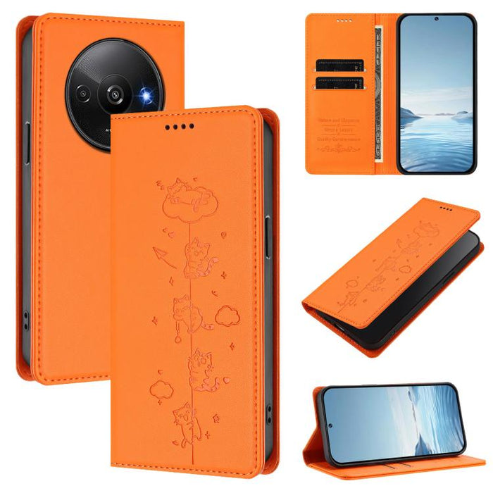 Funda para teléfono de cuero vegano magnética RFID con estampado de lindos gatos, For Redmi Note 14 5G / Xiaomi Poco M7 Pro 5G, For Redmi K70 Ultra, For Redmi A3 / A3x / Xiaomi Poco C61, For Redmi 13C 4G / 5G / Poco C65, For Redmi Note 13 4G           ...