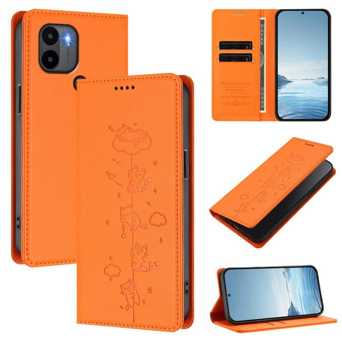 Funda para teléfono de cuero vegano magnética RFID con estampado de lindos gatos, For Redmi K60 / K60 Pro / Xiaomi Poco F5 Pro, For Redmi Note 12S / Note 11 4G, For Redmi A2+ / Redmi A1+ / Poco C50, For Redmi Note 12 Pro 4G / Note 11 Pro 4G / 5G       ...