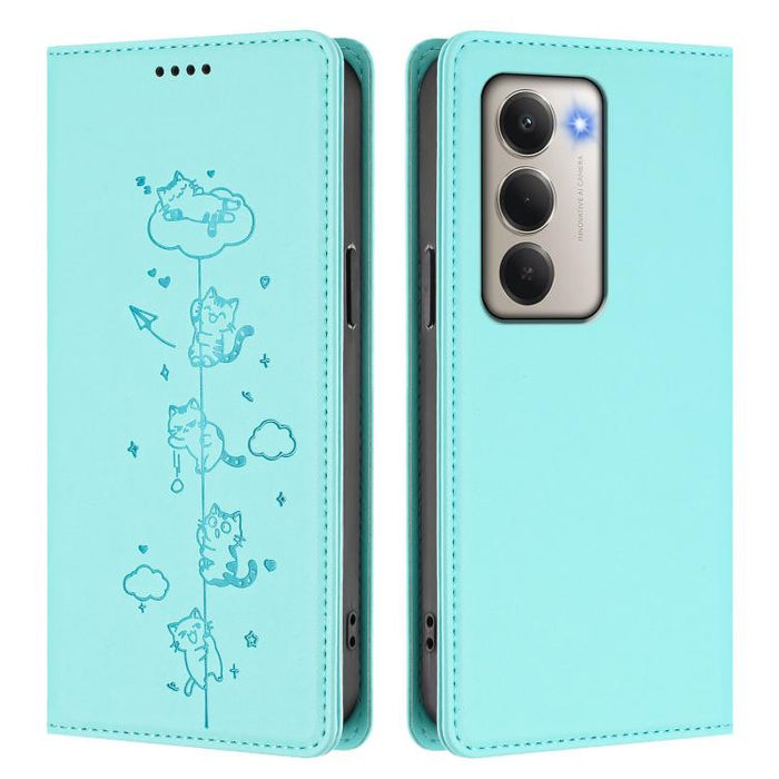 Funda para teléfono de cuero vegano magnética RFID con estampado de lindos gatos, For Redmi 15 5G / 4G EU 171mm, For Redmi 15C 5G / 4G Global 171mm / Poco C85 4G, For Redmi 13 4G / 5G / 13x / Poco M6 4G, For Redmi A5 4G 173.3mm                         ...