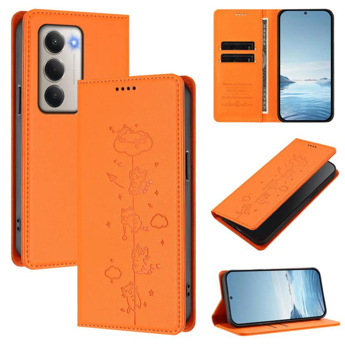 Funda para teléfono de cuero vegano magnética RFID con estampado de lindos gatos, For Redmi 15 5G / 4G EU 171mm, For Redmi 15C 5G / 4G Global 171mm / Poco C85 4G, For Redmi 13 4G / 5G / 13x / Poco M6 4G, For Redmi A5 4G 173.3mm                         ...