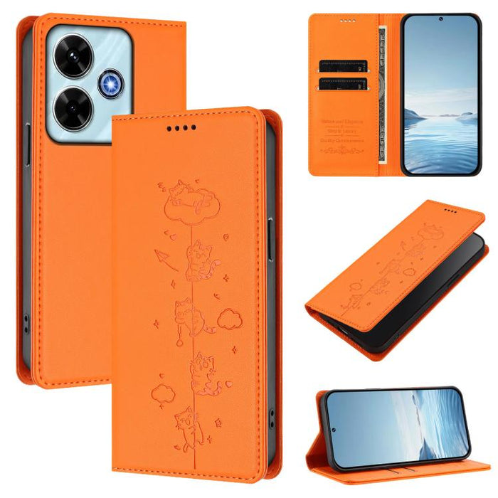 Funda para teléfono de cuero vegano magnética RFID con estampado de lindos gatos, For Redmi 15 5G / 4G EU 171mm, For Redmi 15C 5G / 4G Global 171mm / Poco C85 4G, For Redmi 13 4G / 5G / 13x / Poco M6 4G, For Redmi A5 4G 173.3mm                         ...