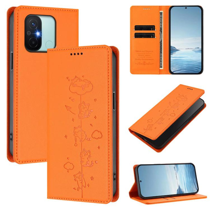 Funda para teléfono de cuero vegano magnética RFID con estampado de lindos gatos, For Redmi K60 / K60 Pro / Xiaomi Poco F5 Pro, For Redmi Note 12S / Note 11 4G, For Redmi A2+ / Redmi A1+ / Poco C50, For Redmi Note 12 Pro 4G / Note 11 Pro 4G / 5G       ...