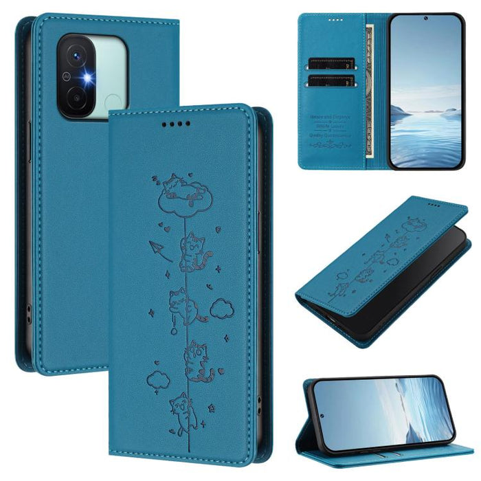 Funda para teléfono de cuero vegano magnética RFID con estampado de lindos gatos, For Redmi K60 / K60 Pro / Xiaomi Poco F5 Pro, For Redmi Note 12S / Note 11 4G, For Redmi A2+ / Redmi A1+ / Poco C50, For Redmi Note 12 Pro 4G / Note 11 Pro 4G / 5G       ...