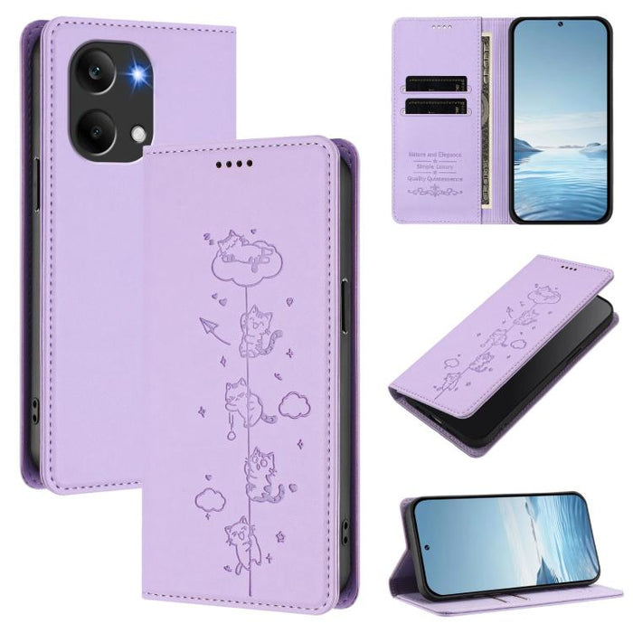 Funda para teléfono de cuero vegano magnética RFID con estampado de lindos gatos, For Redmi K90 Max 5G, For Redmi A7 Pro 4G / 5G 171mm / Poco C85x 5G, For Redmi 15a 5G, For Redmi Turbo 5 Max 5G / Poco X8 Pro Max 5G, For Redmi Turbo 5 5G / Poco X8 Pro 5...