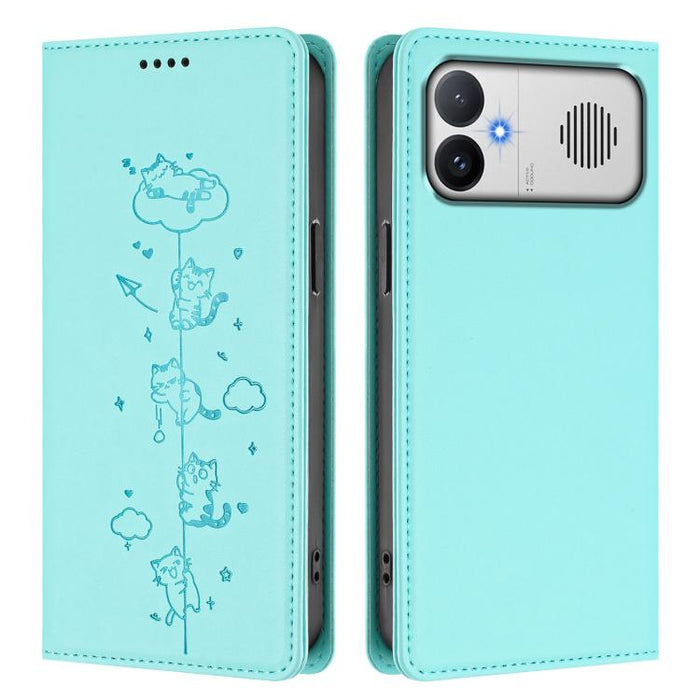 Funda para teléfono de cuero vegano magnética RFID con estampado de lindos gatos, For Redmi K90 Max 5G, For Redmi A7 Pro 4G / 5G 171mm / Poco C85x 5G, For Redmi 15a 5G, For Redmi Turbo 5 Max 5G / Poco X8 Pro Max 5G, For Redmi Turbo 5 5G / Poco X8 Pro 5...